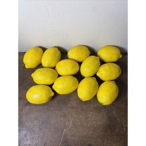 Artificial Faux Lemons Realistic Home Decor Prop Staging Lot Of 12 EUC Yellow